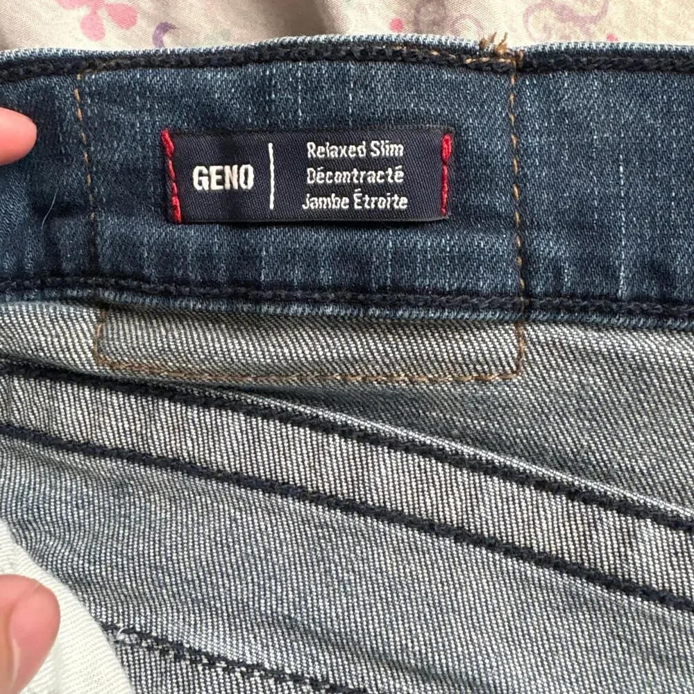 True Religion Geno Jeans Mens 40x32 Blue Relaxed Slim Denim Faded Washed Y2K